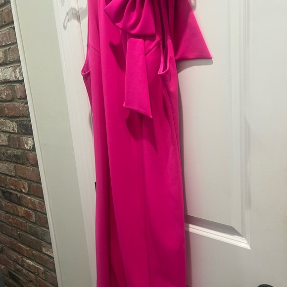 Eliza J Bright Fuchsia Sleeveless Dress with Statement Bow - Picture 7 of 7